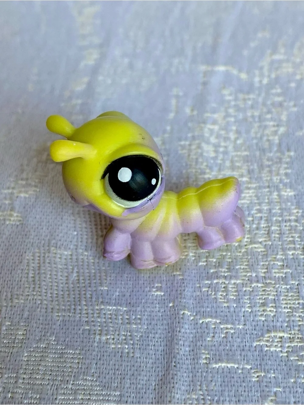 Vintage Hasbro Littlest Pet Shop LPS Baby Purple Yellow Inchworm Caterpillar